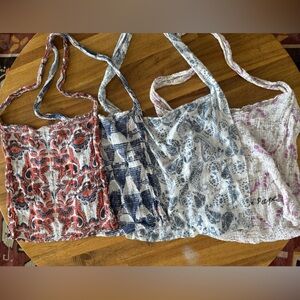 SET OF 4 free people shopping totes